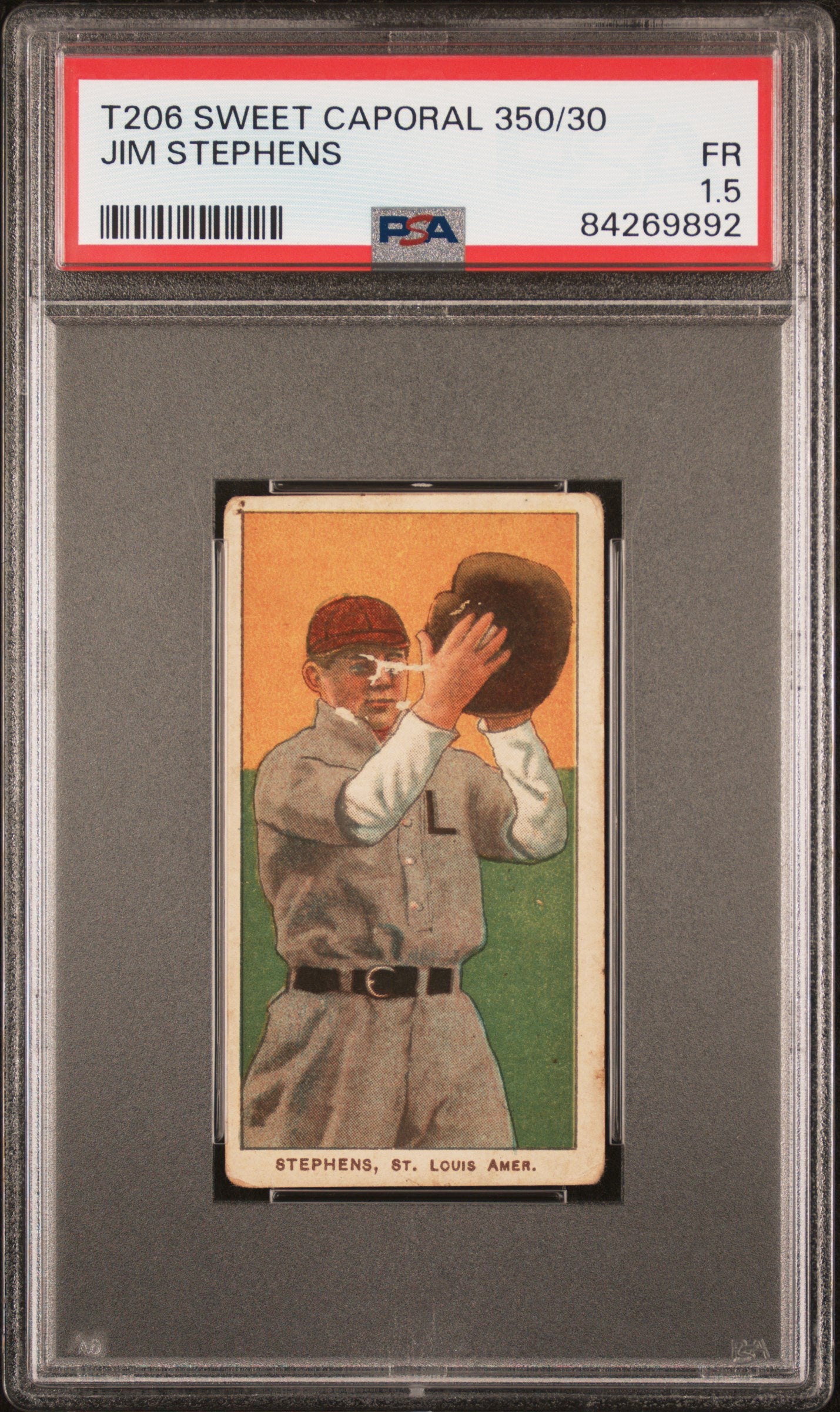 Jim Stephens 1909-11 T206 Sweet Caporal 350/30 PSA 1.5 Fair – Three ...