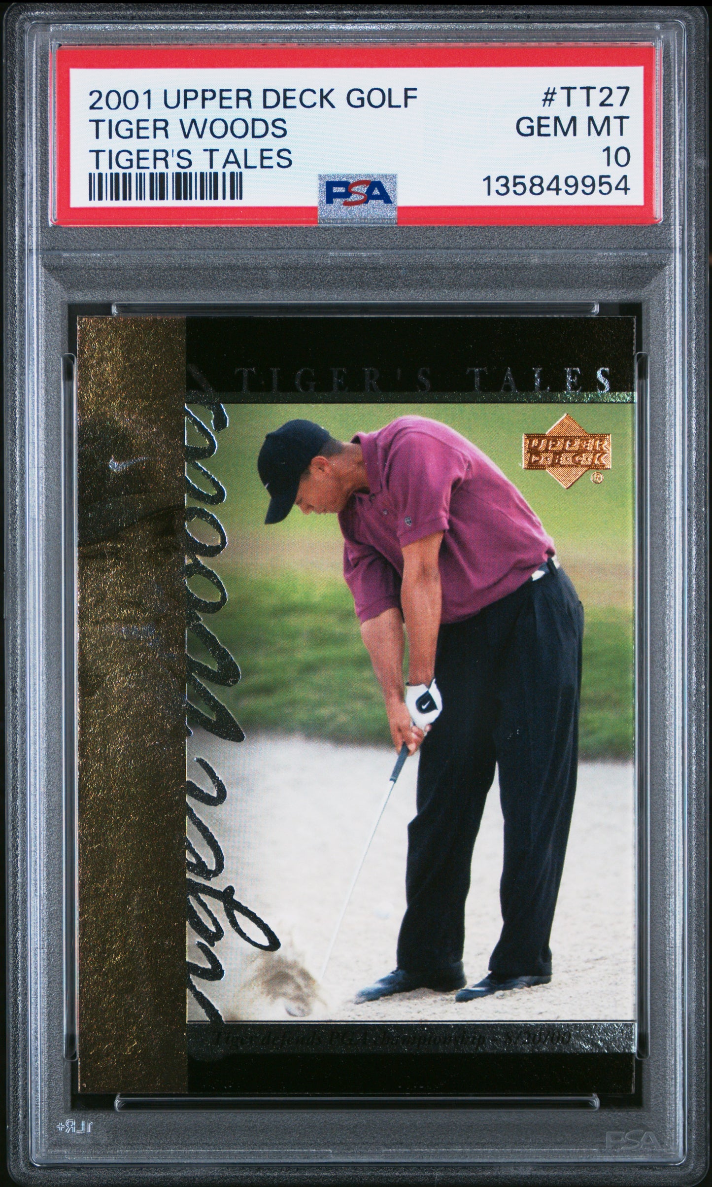 Tiger Woods 2001 Upper Deck Golf Tiger Tales #TT27 PSA 10 Gem Mint