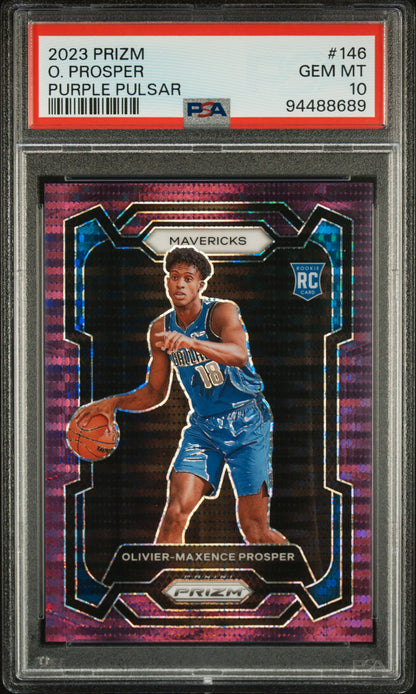 Olivier-Maxence Prosper 2023 Panini Prizm Purple Pulsar #35/35 PSA 10 Gem Mint