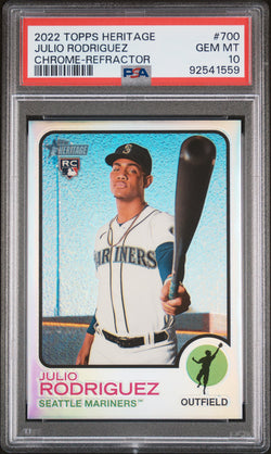 Julio Rodriguez 2022 Topps Heritage High Chrome Refractor #80/673 PSA 10 Gem Mint