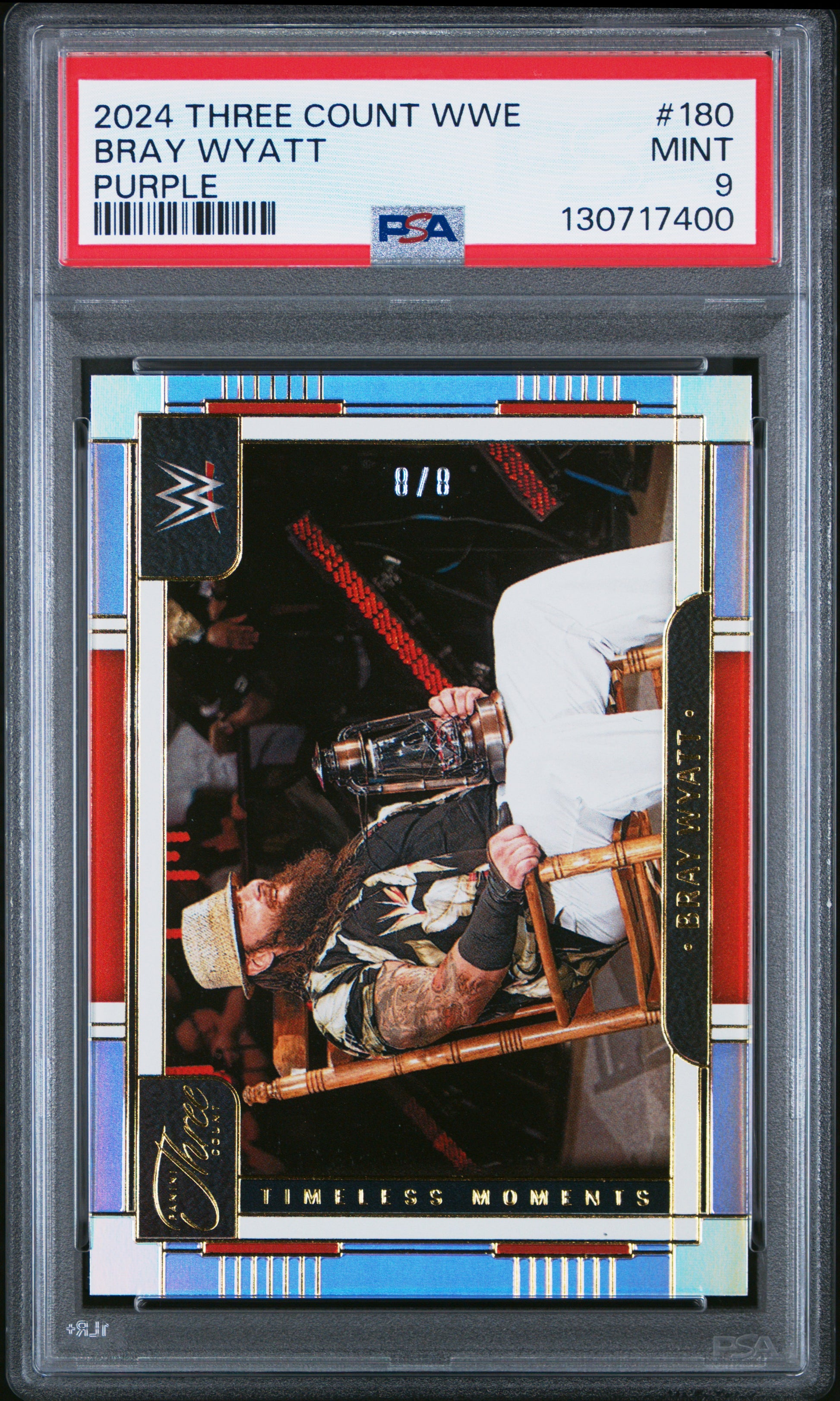 Bray Wyatt 2024 Panini Three Count Purple #8/8 PSA 9 Mint