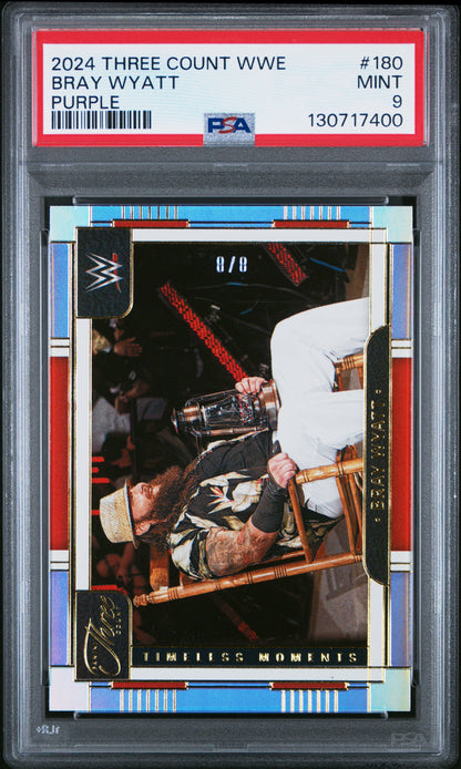 Bray Wyatt 2024 Panini Three Count Purple #8/8 PSA 9 Mint