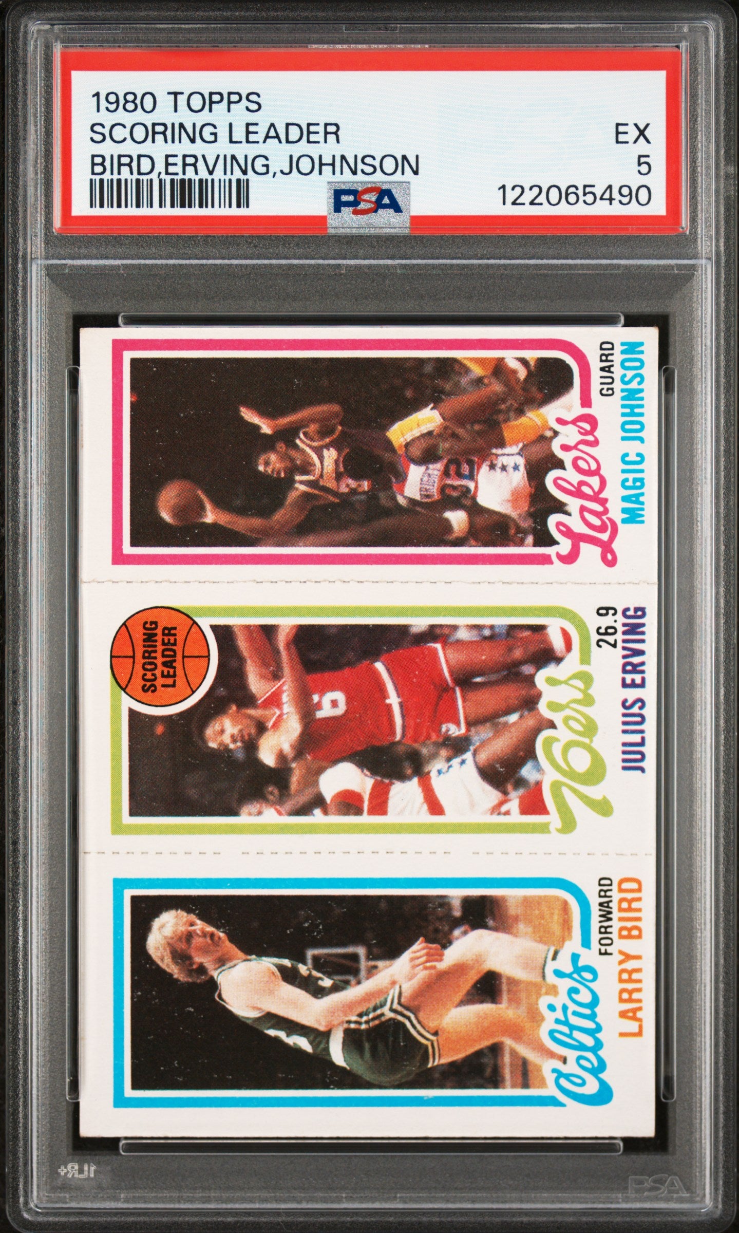 Magic Johnson + Larry Bird 1980 Topps Basketball Rookie PSA 5 Ex 5490