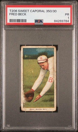 Fred Beck 1909-11 T206 Sweet Caporal 350/30 PSA 1 Poor