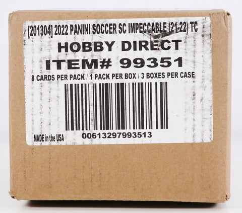 2021-22 Panini Impeccable Soccer Hobby Box - 3 Box Case