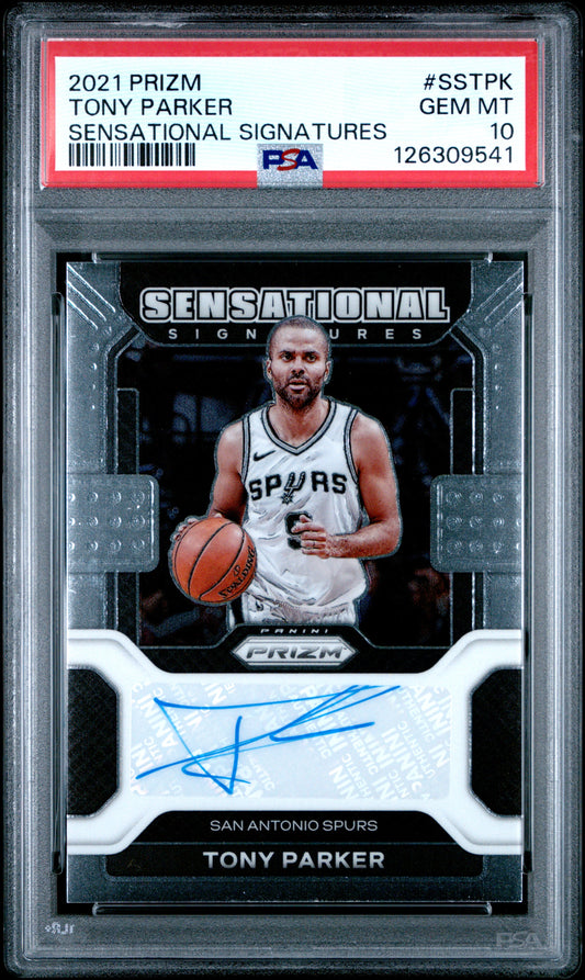 Tony Parker 2021 Panini Prizm Sensational Signatures PSA 10 Gem Mint