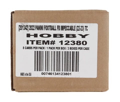 2022 Panini Impeccable Football Hobby Box - 3 Box Case