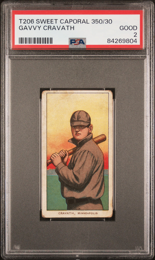 Gavvy Cravath 1909-11 T206 Sweet Caporal 350/30 PSA 2 Good