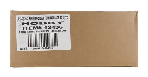 2022 Panini Immaculate Football Hobby Box - 6 Box Case