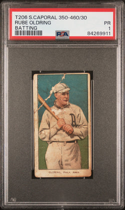 Rube Oldring 1909-11 T206 Sweet Caporal 350-460/30 Batting PSA 1 Poor