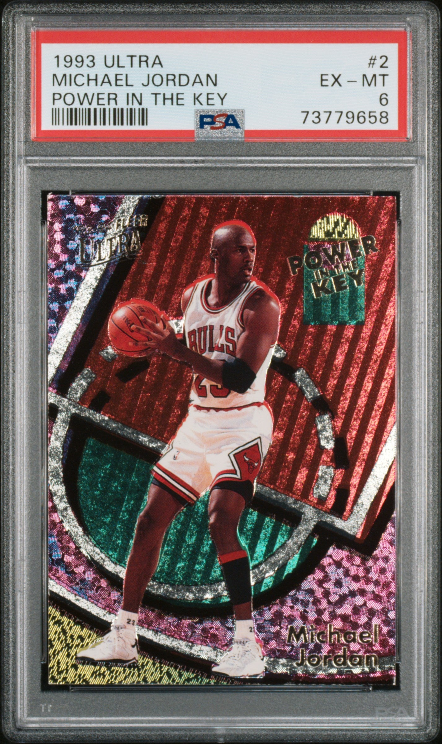 Michael Jordan 1993 Ultra Power in the Key PSA 6 Ex-Mt 9658