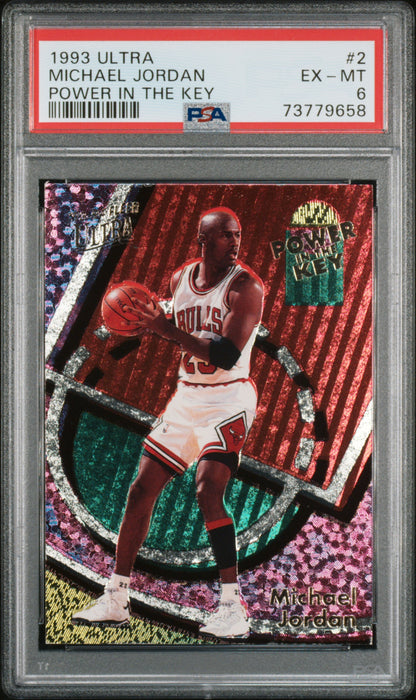 Michael Jordan 1993 Ultra Power in the Key PSA 6 Ex-Mt 9658