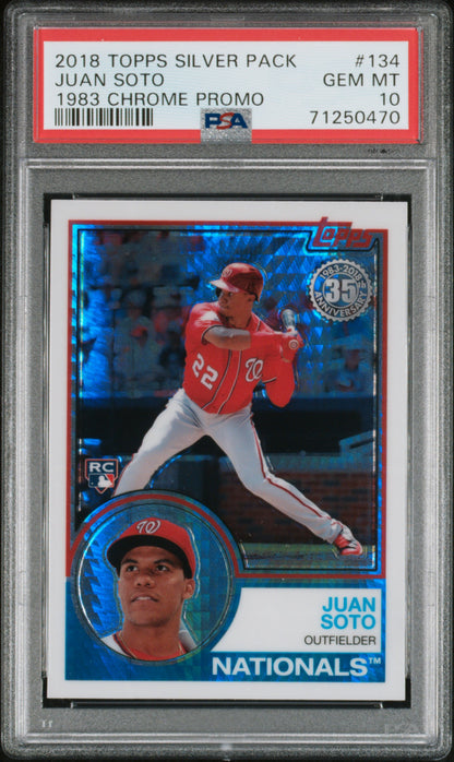 Juan Soto 2018 Topps Silver Pack 1983 Chrome #134 PSA 10 Gem Mint