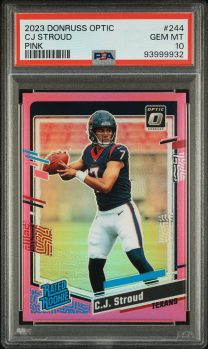 C.J. Stroud 2023 Donruss Optic #244 Pink PSA 10 Gem Mint