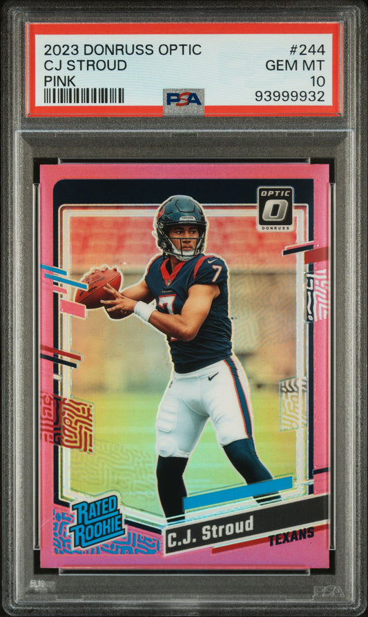 C.J. Stroud 2023 Donruss Optic #244 Pink PSA 10 Gem Mint