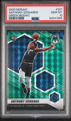 Anthony Edwards 2020 Panini Mosaic #201 Green Mosaic PSA 10 Gem Mint 1565