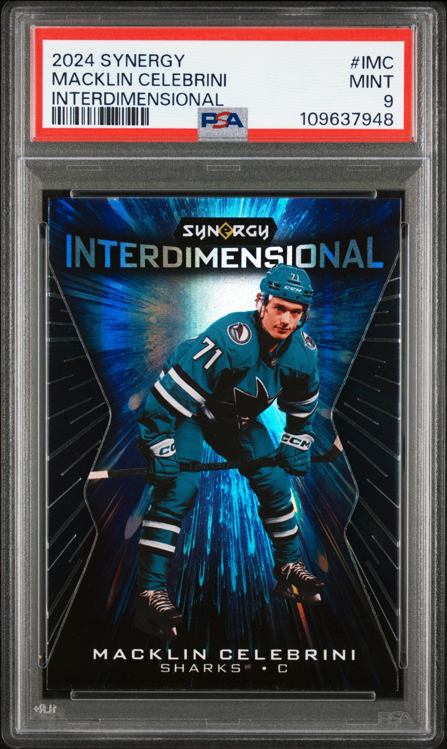 Macklin Celebrini 2024 Upper Deck Synergy Interdimensional PSA 9 Mint