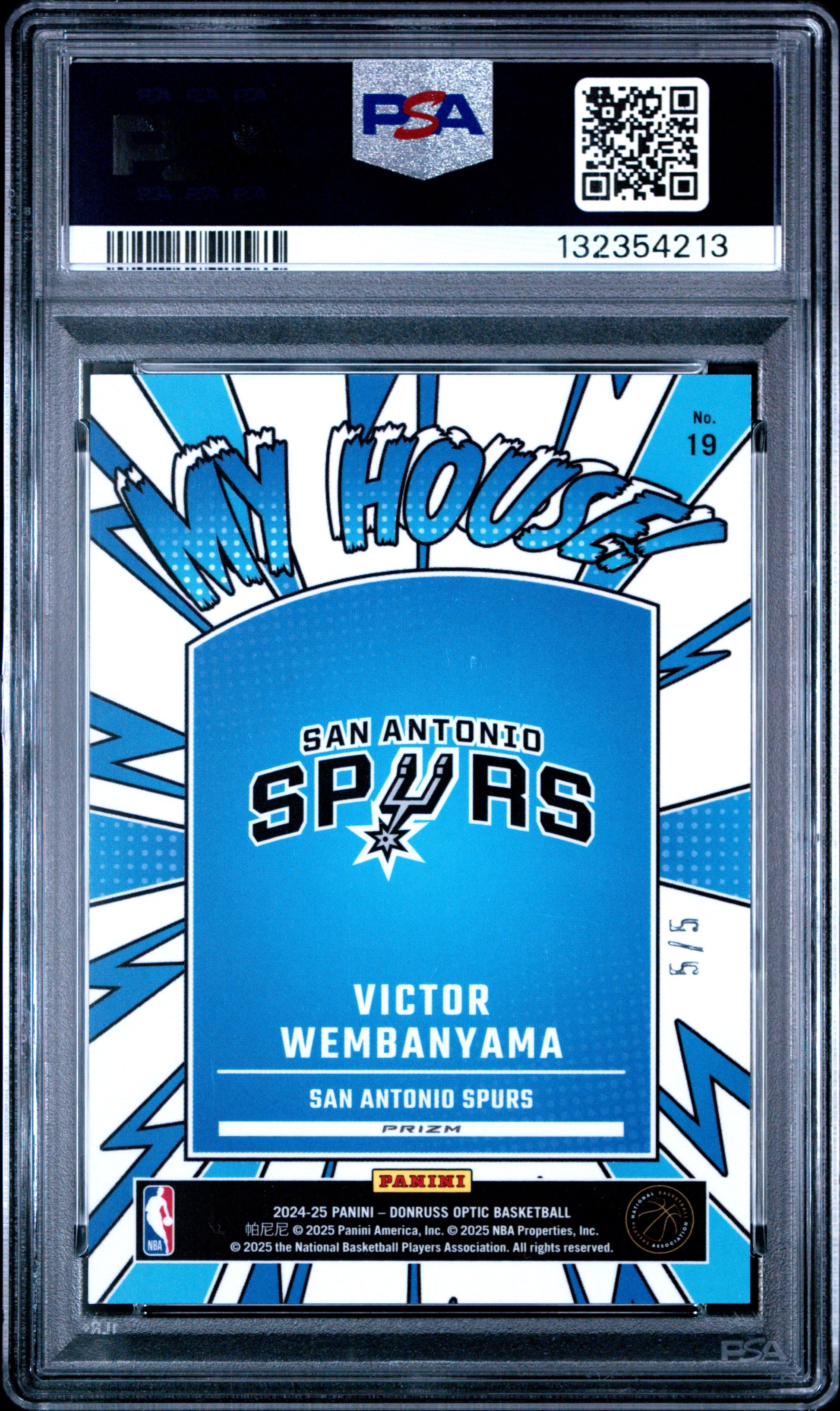 Victor Wembanyama 2024 Donruss Optic My House Green Glitter #5/5 PSA 10 Gem Mint