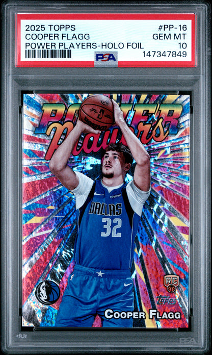 Cooper Flagg 2025 Topps Pwer Players Holo Foil PSA 10 Gem Mint 7849