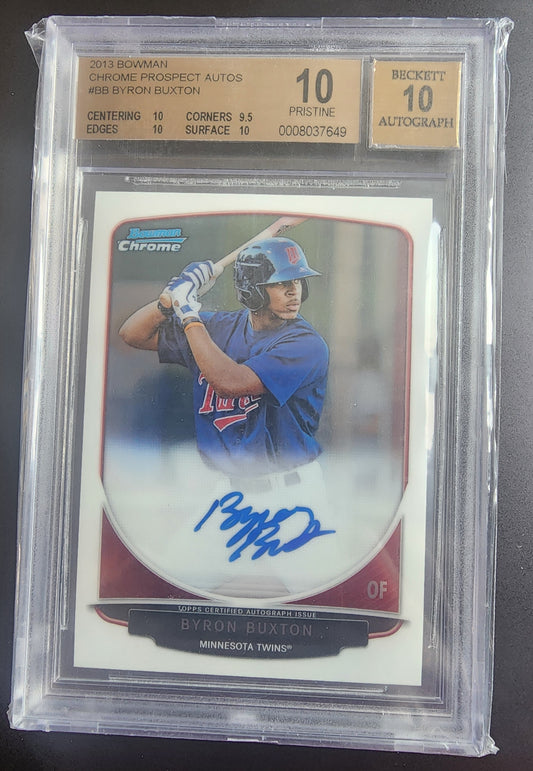 Byron Buxton 2013 Bowman Chrome Autograph BGS 10 Pristine 10 Auto 7649