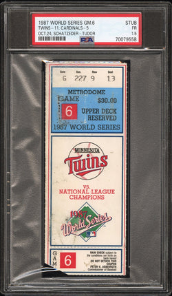 1991 World Series Game 6 Ticket Stub PSA 1.5 Fair