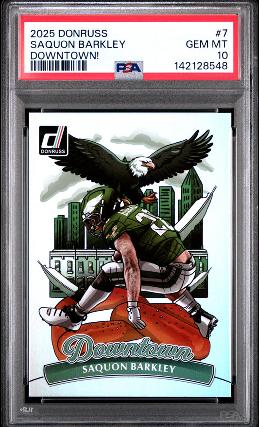 Saquon Barkley 2025 Donruss Downtown PSA 10 Gem Mint