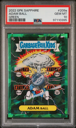 Adam Ball 2022 Garbage Pail Kids Sapphire Green #16/50 PSA 10 Gem Mint