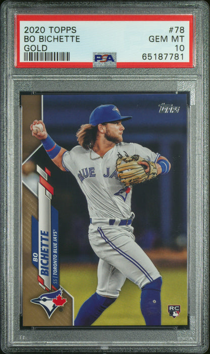 Bo Bichette 2020 Topps Rookie #78 Gold #145/2020 PSA 10 Gem Mint