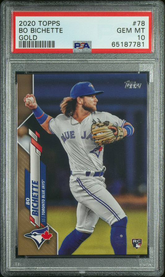 Bo Bichette 2020 Topps Rookie #78 Gold #145/2020 PSA 10 Gem Mint