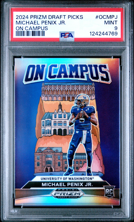 Michael Penix Jr. 2024 Panini Prizm Draft Picks On Campus PSA 9 Mint