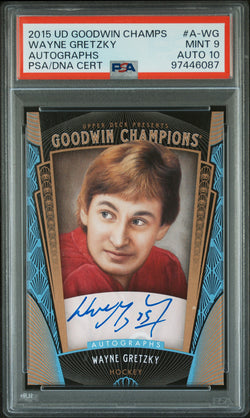 Wayne Gretzky 2015 Upper Deck Goodwin Champions Autograph PSA 9 Auto 10