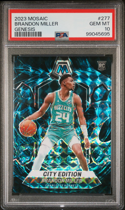 Brandon Miller 2023 Panini Mosaic Rookie #277 Genesis PSA 10 Gem Mint