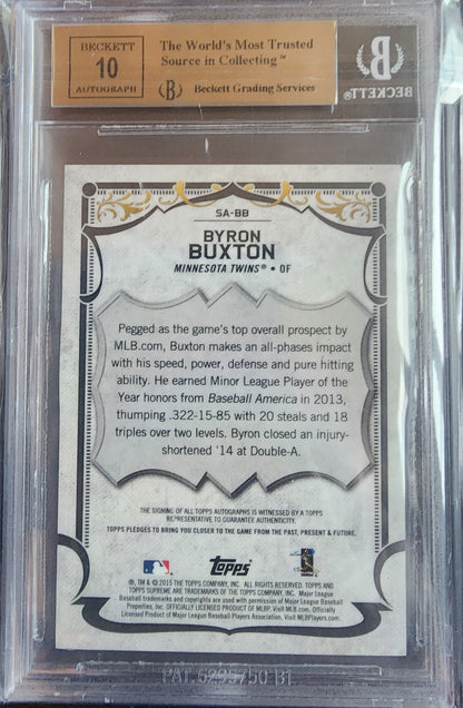 Byron Buxton 2015 Topps Supreme Auto BGS 10 Pristine 10 Auto