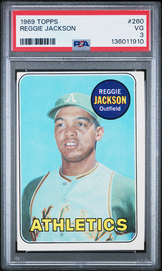 Reggie Jackson 1969 Topps Rookie #260 PSA 3 Very Good 1910