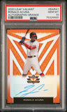 Ronald Acuna Jr. 2000 Leaf Valiant Orange Auto #61/75 PSA 10 Gem Mint