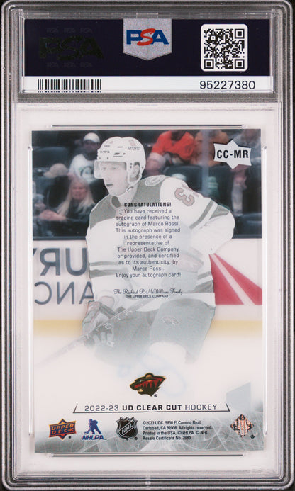 Marco Rossi 2022 Clear Cut Autograph PSA 10 Auto 10