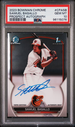 Samuel Basallo 2023 Bowman Chrome Auto PSA 10 Gem Mint 5076
