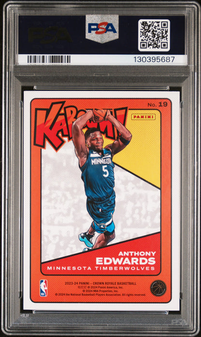 Anthony Edwards 2023 Panini Crown Royale Kaboom PSA 7 Near Mint