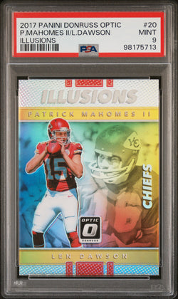 Patrick Mahomes 2017 Donruss Optic Illusions Rookie PSA 9 Mint