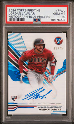 Jordan Lawlar 2024 Topps Pristine Blue Pristine Rookie Auto #67/75 PSA 10 Gem Mint
