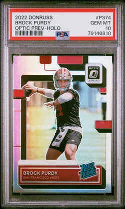 Brock Purdy 2022 Donruss Optic Preview Holo PSA 10 Gem Mint