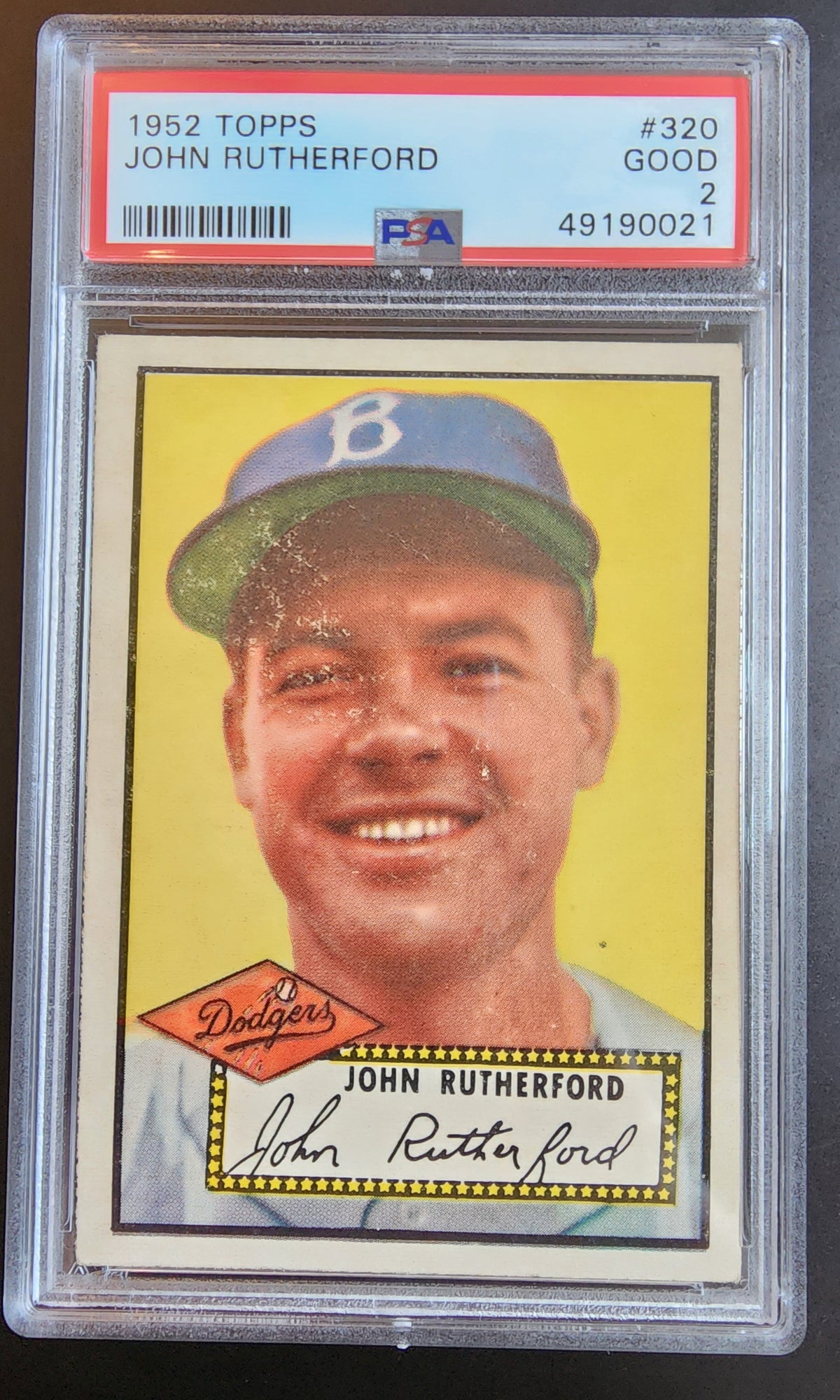 Jimmy Rutherford Card John Rutherford 1952 Topps #320 PSA 2 – Three Stars Sportscards