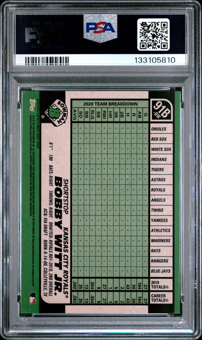 Bobby Witt Jr. 2021 Bowman Chrome 1991 Bowman PSA 10 Gem Mint