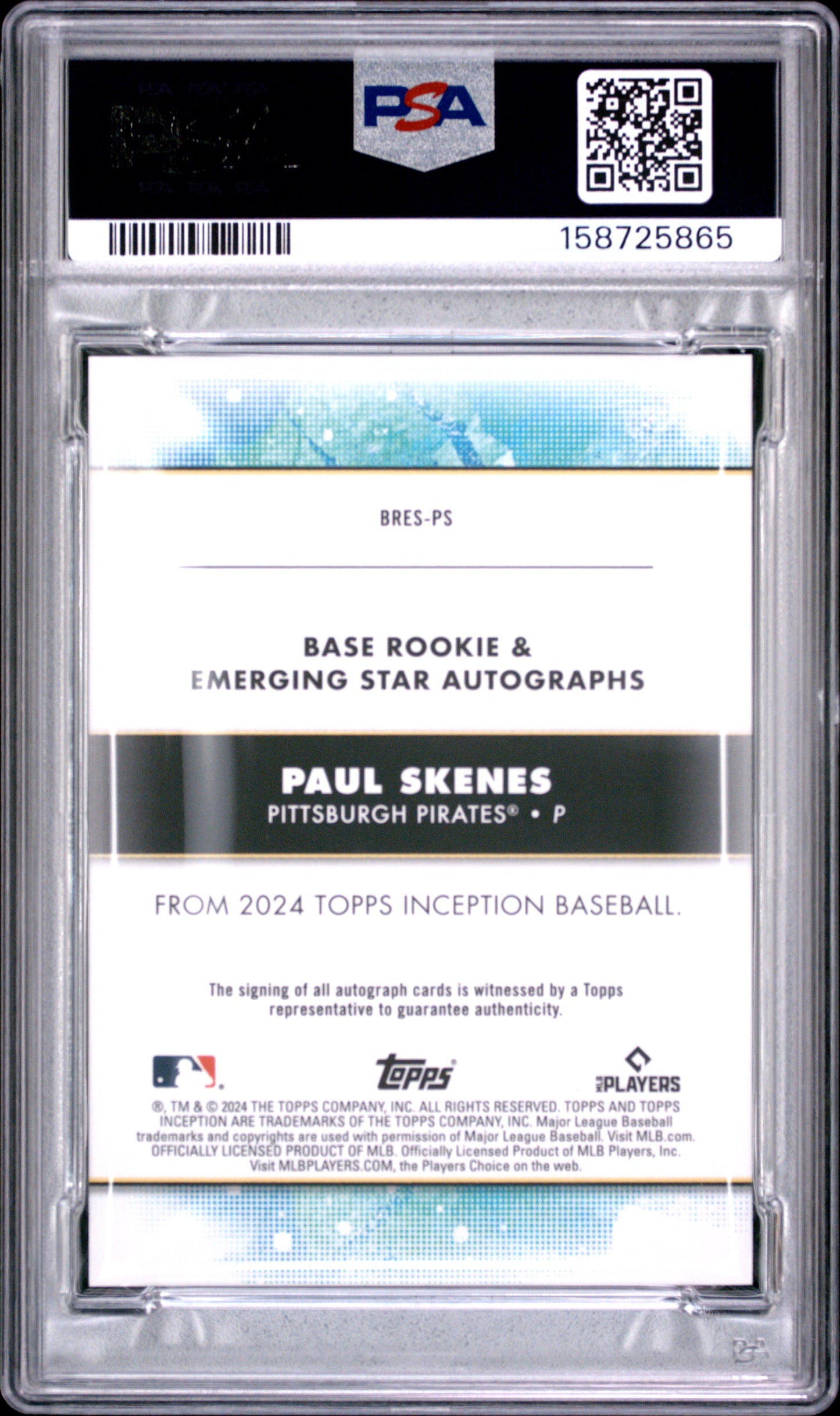 Paul Skenes 2024 Topps Inception Rookie Auto #95/299 PSA 6 Ex-Mint