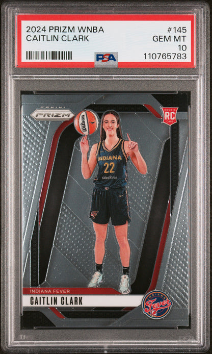 Caitlin Clark 2024 Panini Prizm WNBA Rookie #145 PSA 10 Gem Mint 5783
