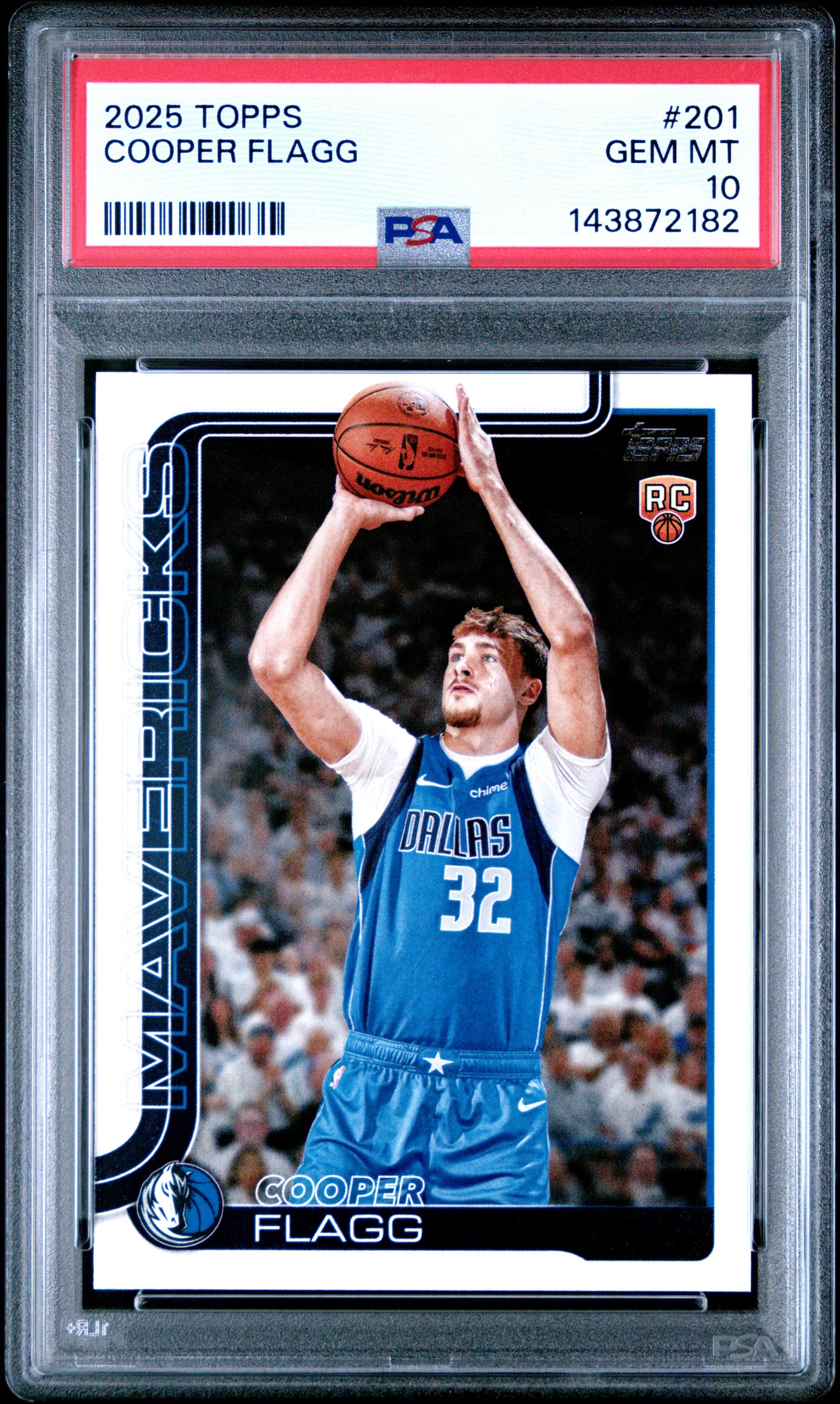 Cooper Flagg 2025 Topps Rookie #201 PSA 10 Gem Mint 2182