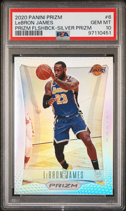 Lebron James 2020 Panini Prizm Flashback Silver Prizm PSA 10 Gem Mint