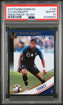 Kylian Mbappe 2018 Panini Donruss #132 Press Proof Silver PSA 10 Gem Mint