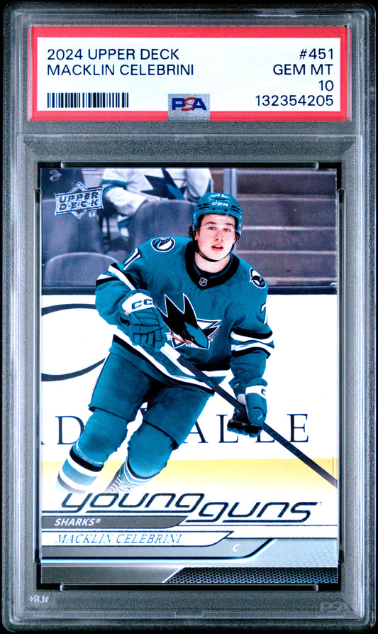 Macklin Celebrini 2024 Upper Deck Rookie #451 PSA 10 Gem Mint 4205
