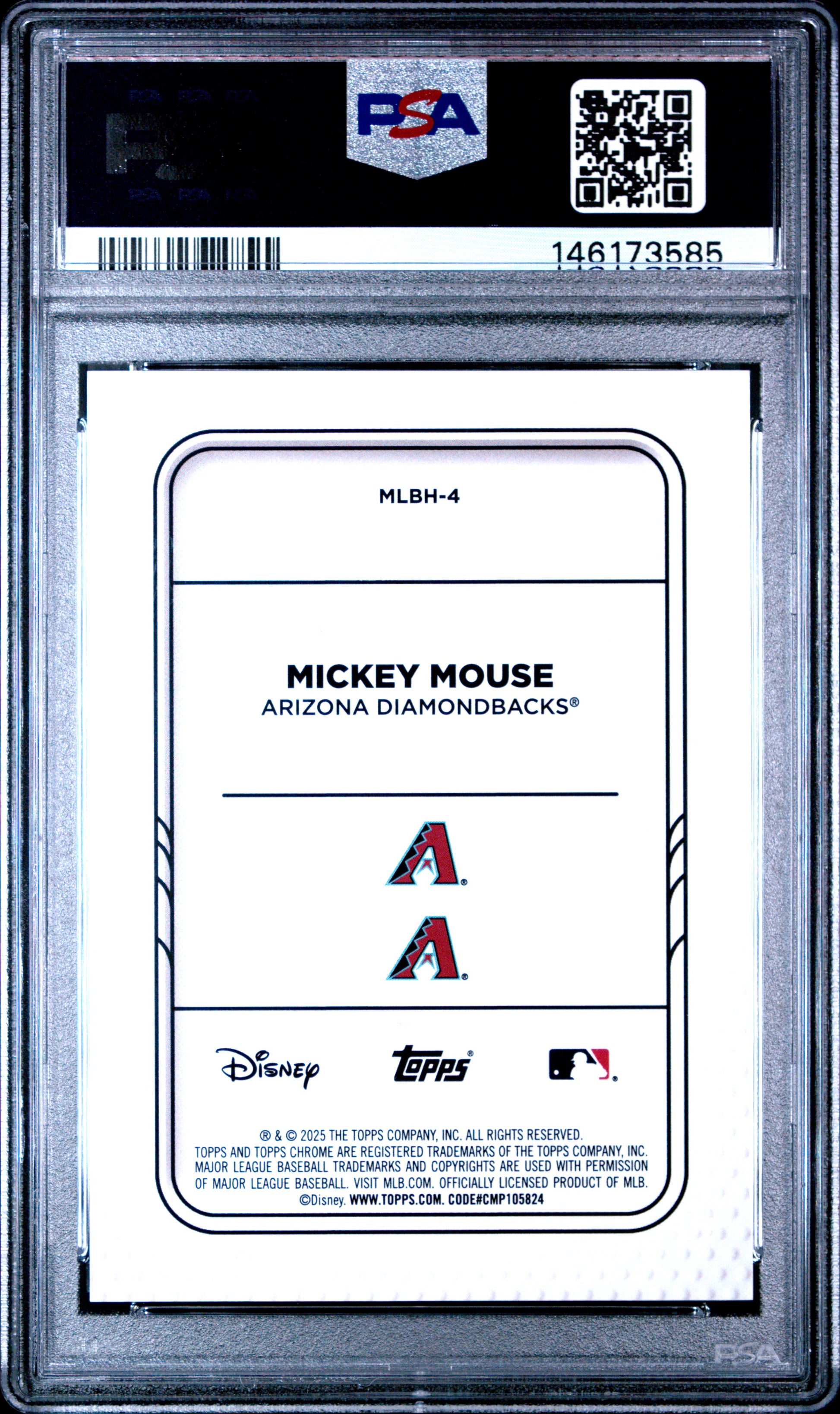 Mickey Mouse 2025 Topps Chrome Disney Mickey and Friends Diamondbacks PSA 10 Gem Mint